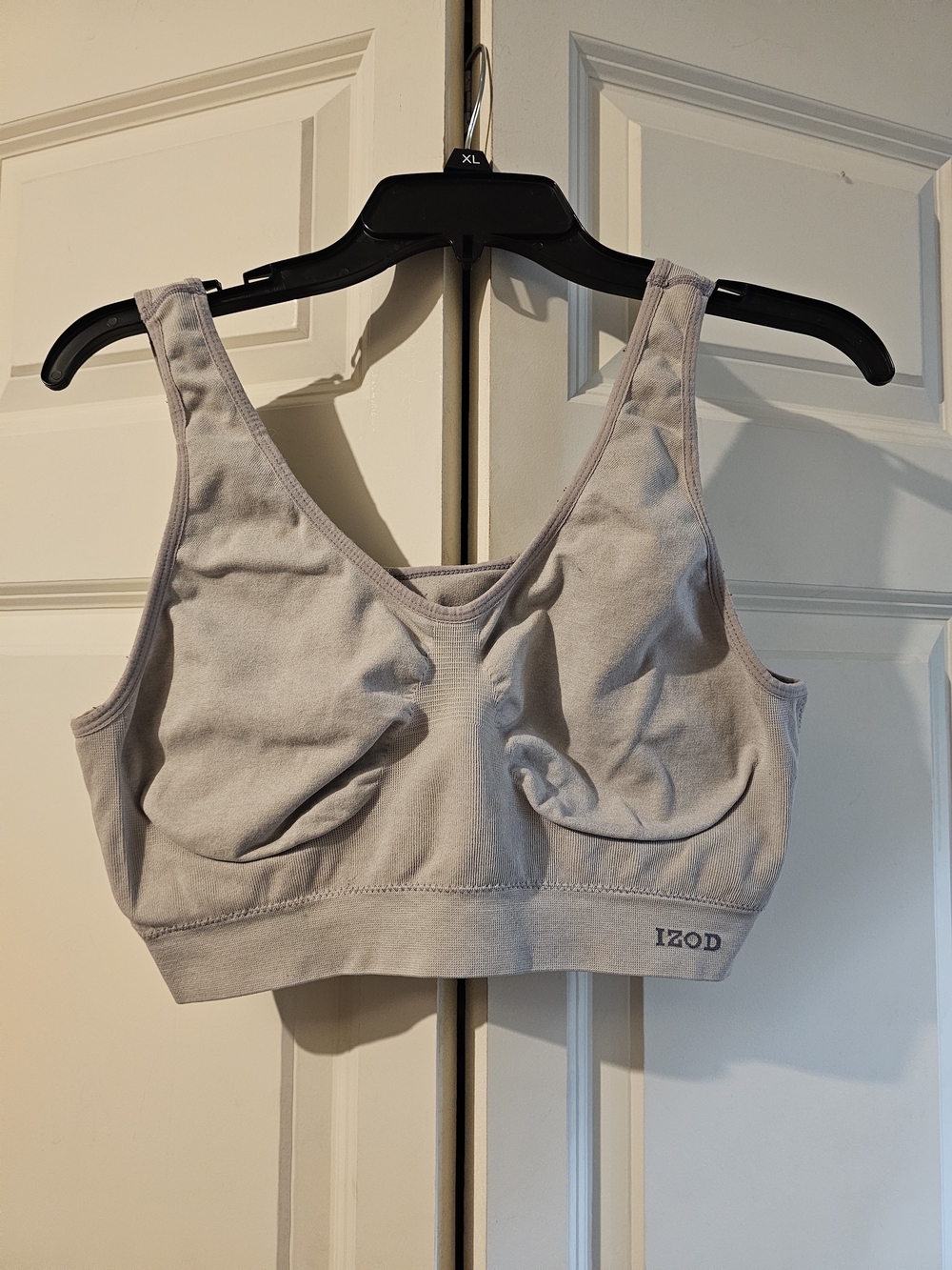 Izod Light Gray Seamless Support Sports Bra Xl